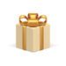 Beige gift box 3d vector icon. Celebration holiday surprise tied with realistic luxurious gold ribbon. Good for holiday sale and birthday celebration.